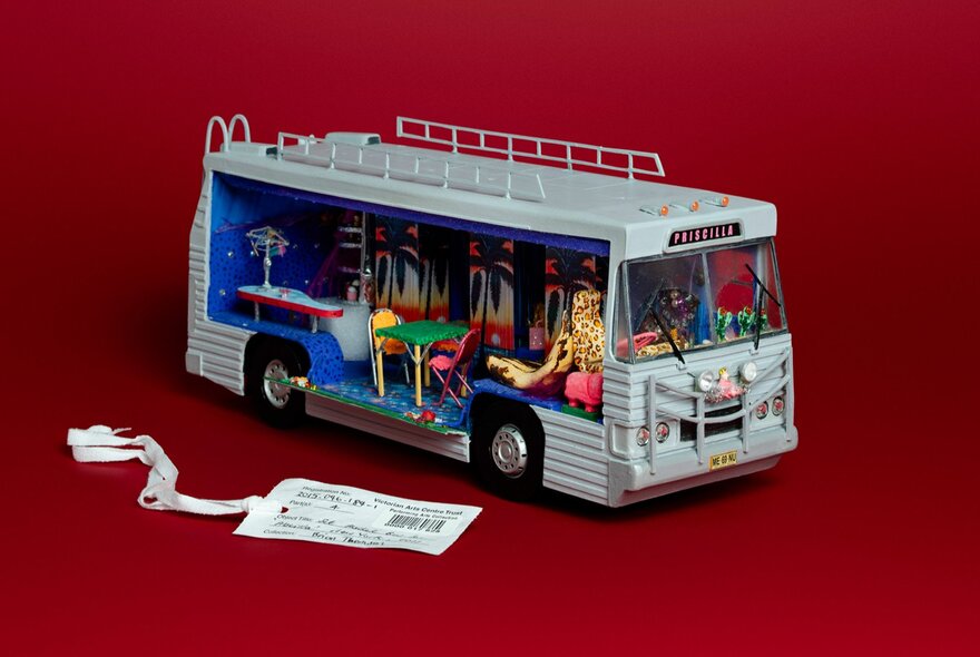 The Priscilla Queen of the Desert bus model from the Australian Performing Arts Collection, which is part of the Arts Centre Melbourne archive.
