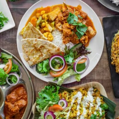 Looking down on a Sri Lankan feast.
