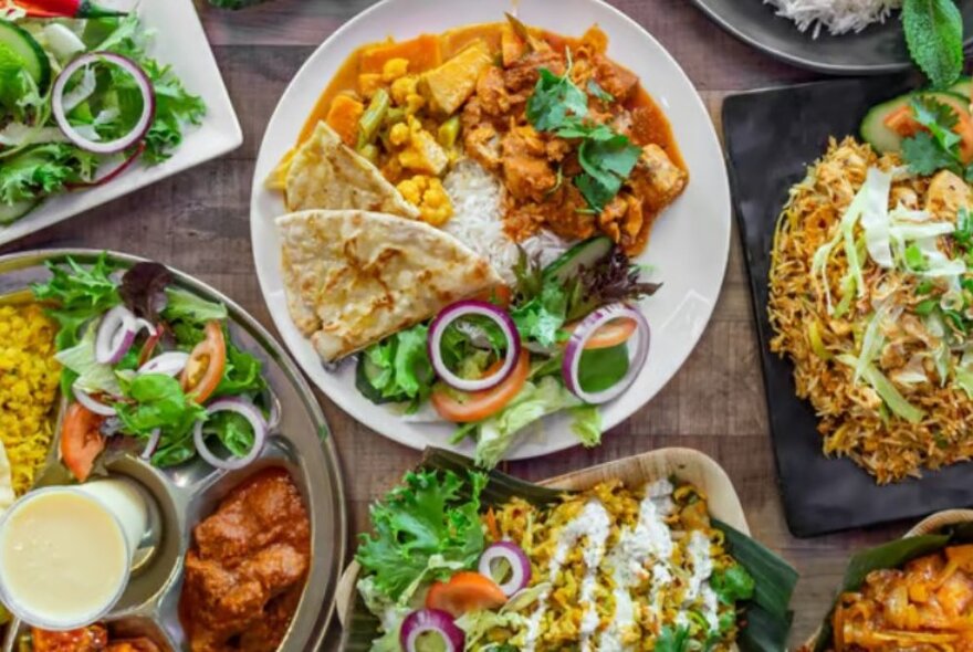 Looking down on a Sri Lankan feast.