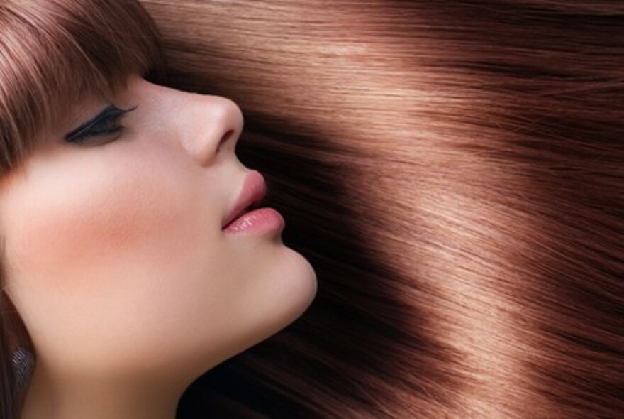 Woman with beautiful long hair.