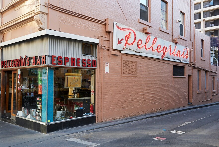 Iconic, 50s style Pellegrini's Espresso Bar in Bourke Street.