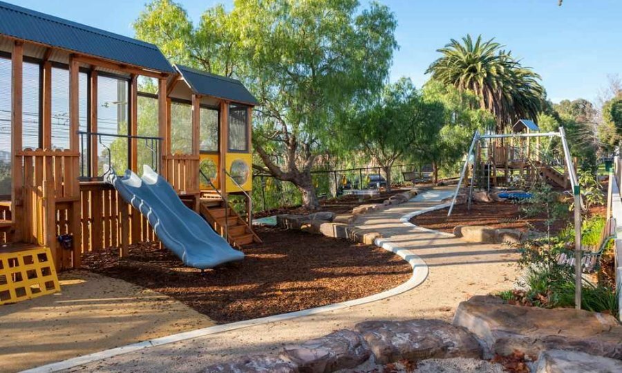 A small playground on a sunny day