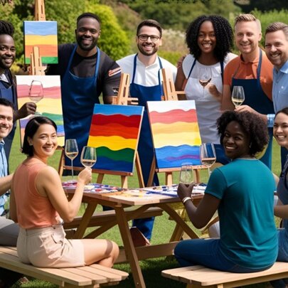 Sip and Paint Rainbows: Create, Rotate and Celebrate