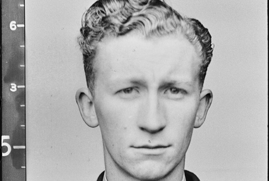 Black and white photo of a man's face, dating from 1942.