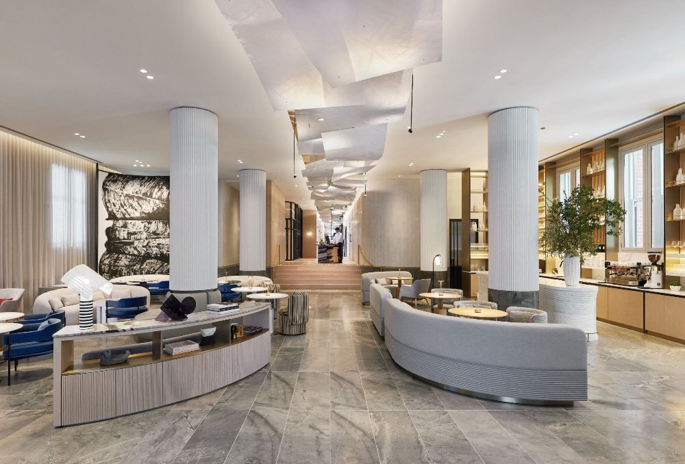 A hotel lobby