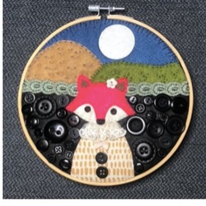 Stitched Felt Animal Hoop Art