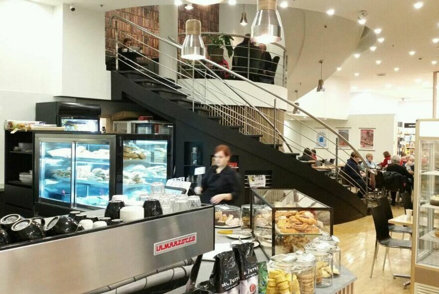 Interior of Dymocks Cafe Melbourne.