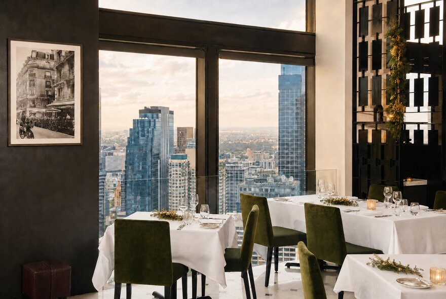 The view from No35 dining room at Sofitel Melbourne. 