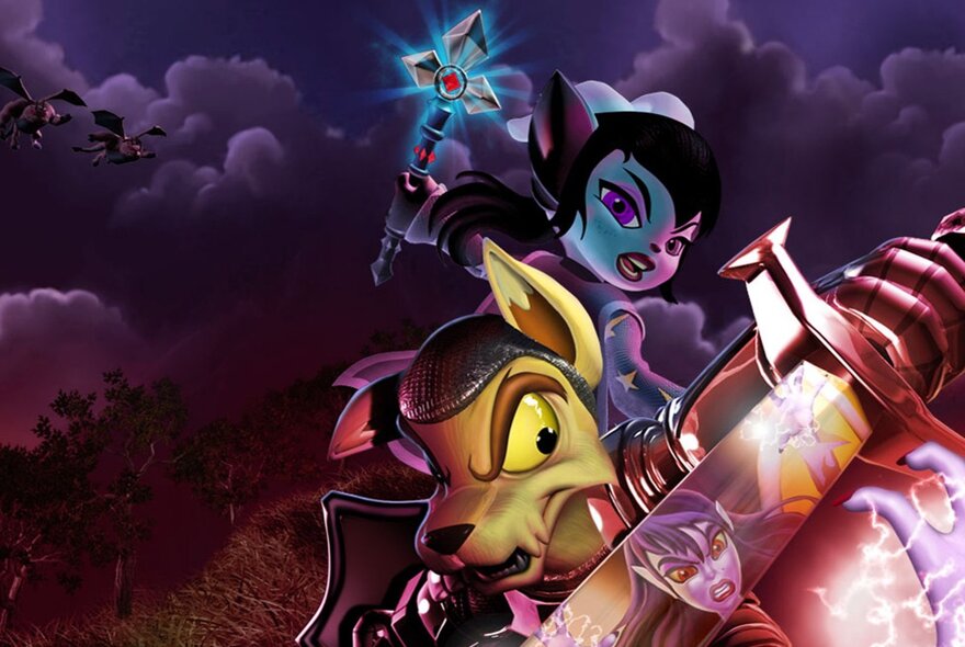 A still from the video game Neopets: The Darkest Faerie. 