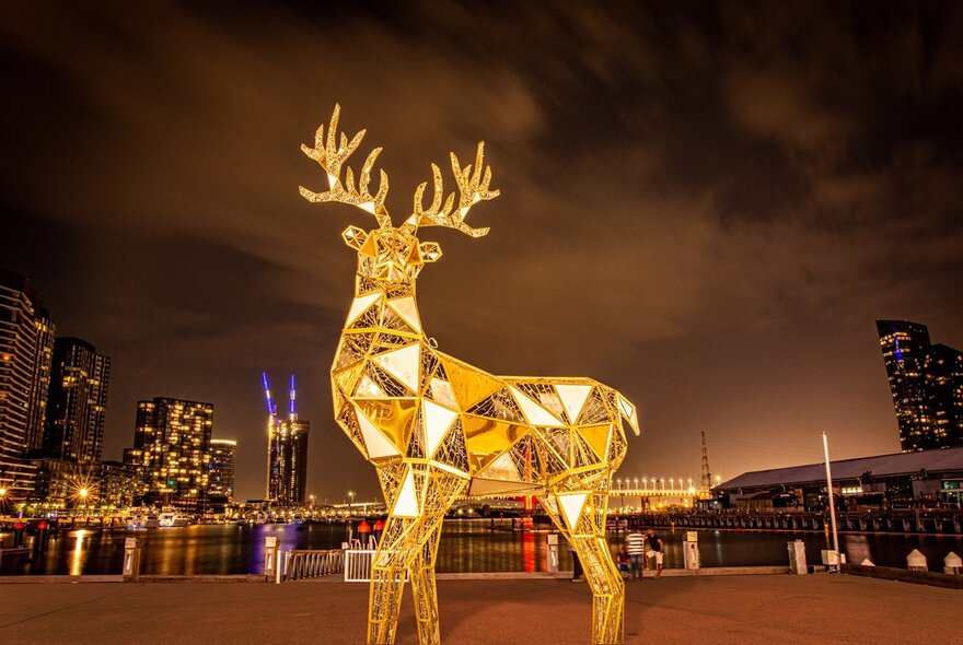 Giant Reindeer in Docklands. 