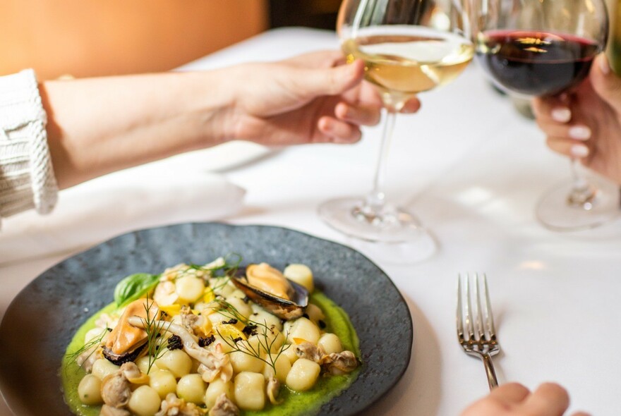 Italian seafood dish with mussels.