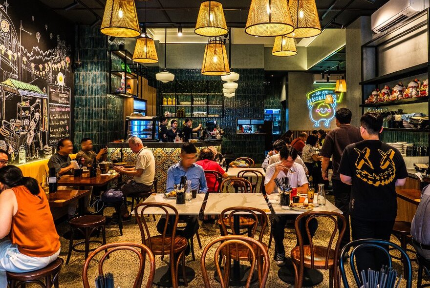 A busy Malaysian restaurant