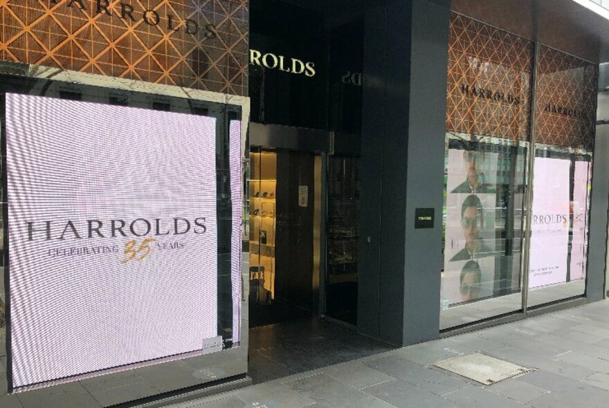 Harrolds shopfront in Collins Street.