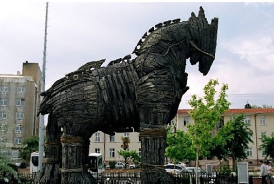 A statue if the Trojan Horse. 