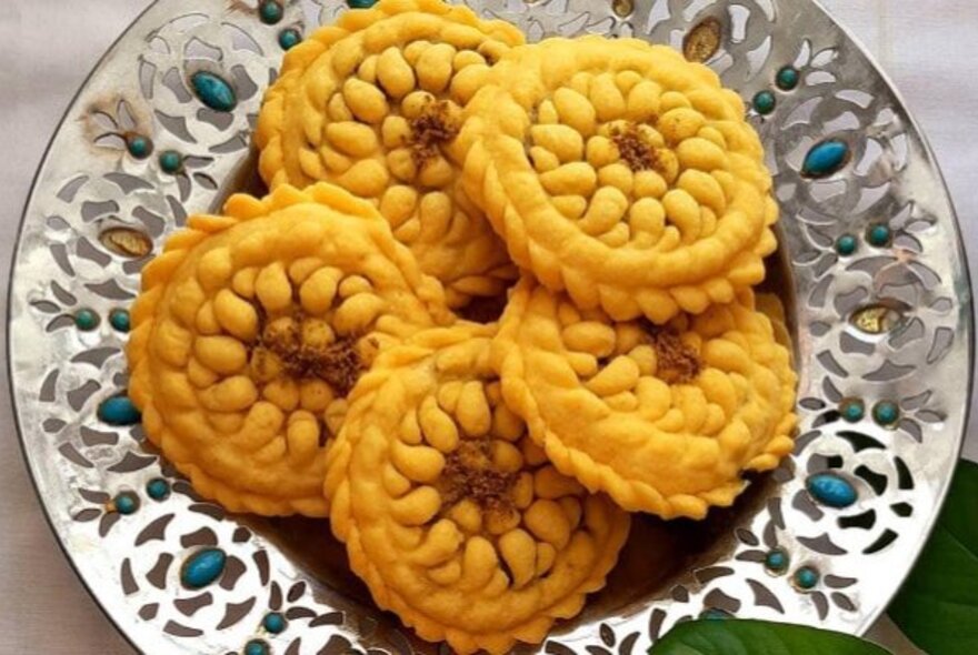 A plate of Persian sweet pastries.