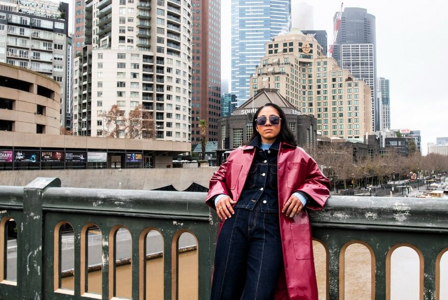 Darcy Vescio on Princes Bridge. 