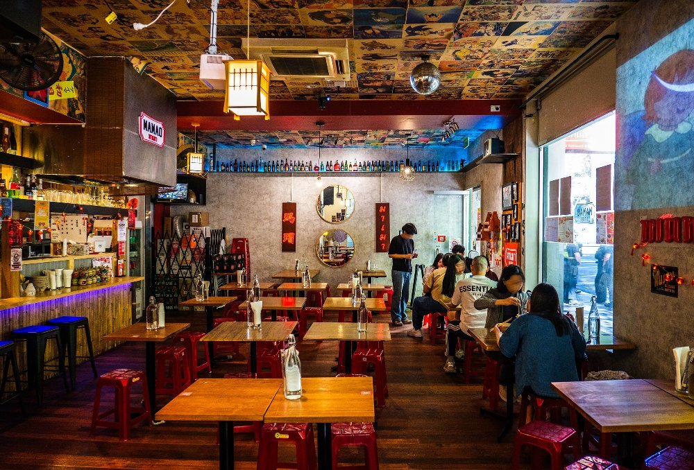 Inside a Thai restaurant