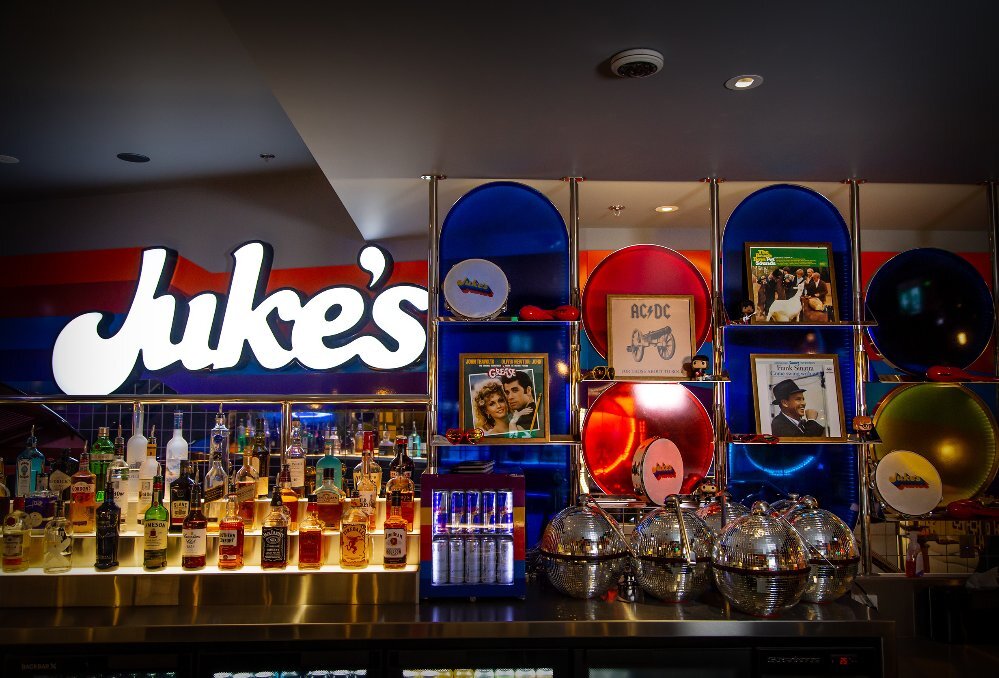 A bar with a sign saying Juke's