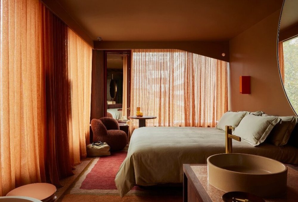 Inside a hotel room