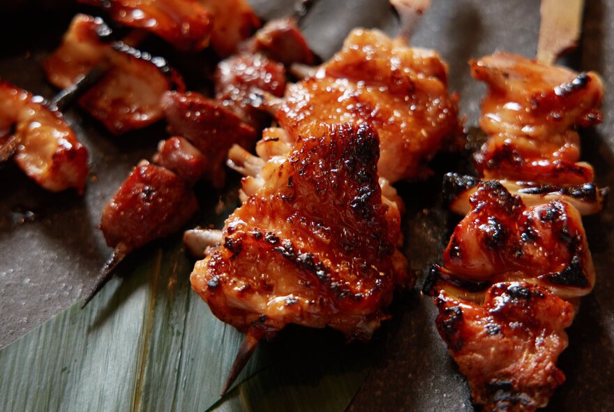 Chicken skewers.