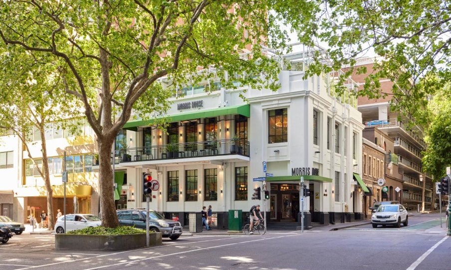 Facade of an old school pub in the city