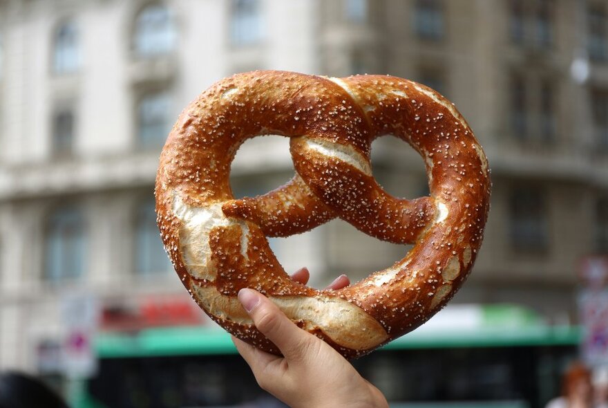 A giant salted pretzel.