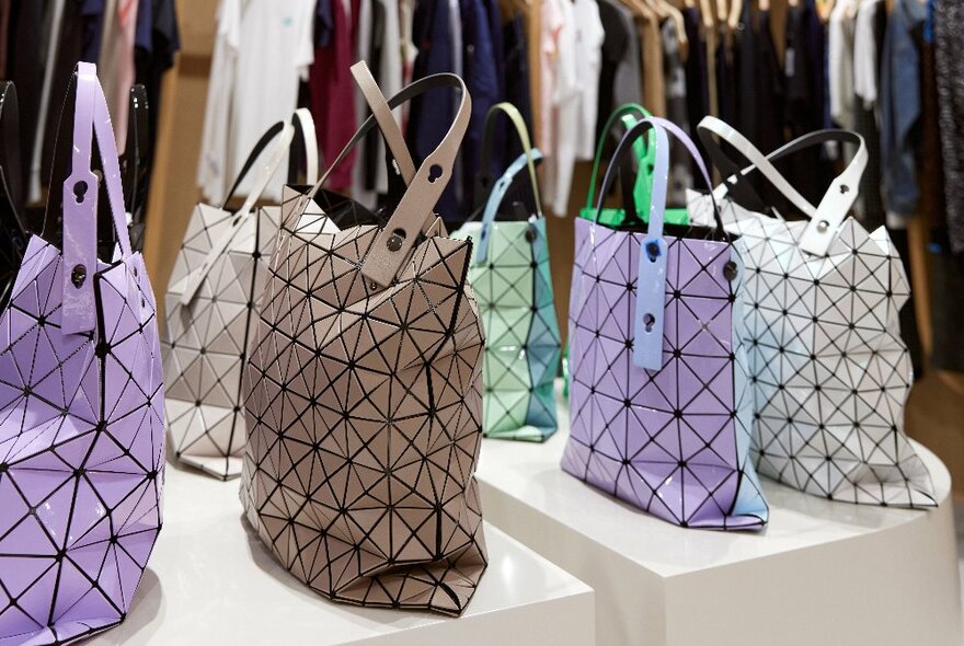 A group of handbags 