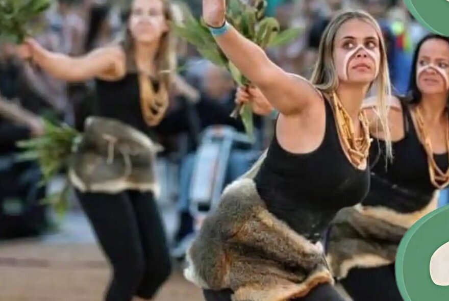 A Welcome to Country being performed by the Djirri Djirri dancers.