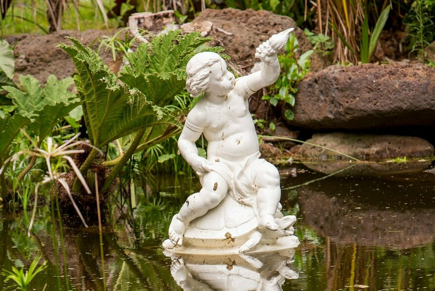 The Boy and the Turtle statue within Fitzroy Gardens. 