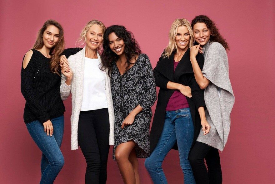 Women wearing fashion garments from Big W.