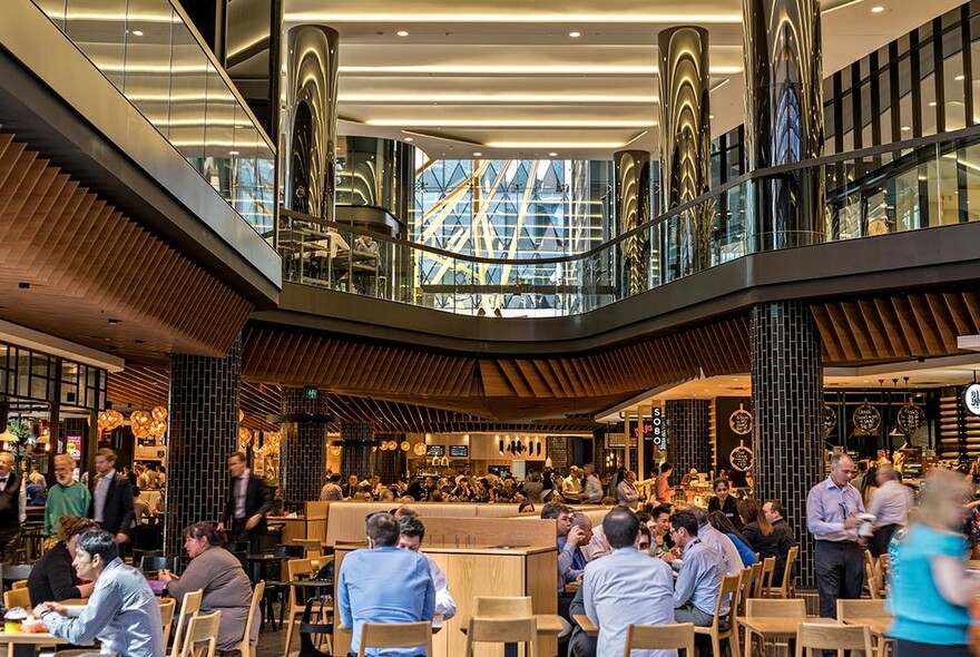 Food court inside Collins Square.