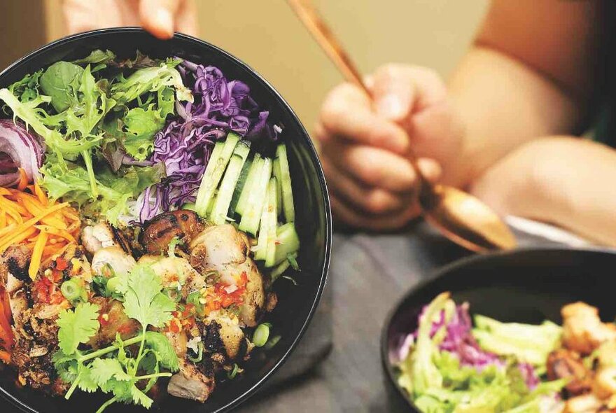 Bowl of Asian-style salad.