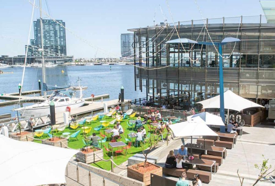 An outdoor dining area