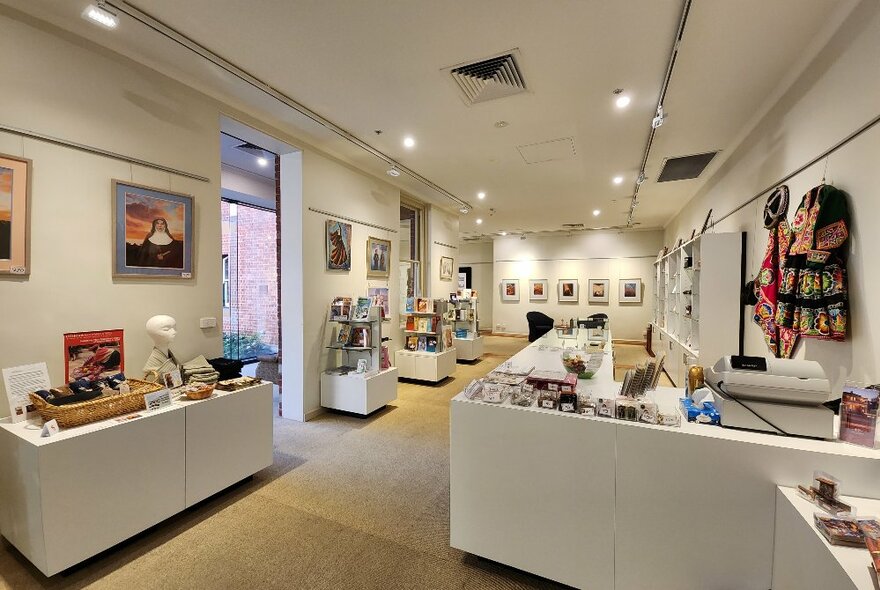 Gift shop inside the Mary MacKillop Heritage Centre.