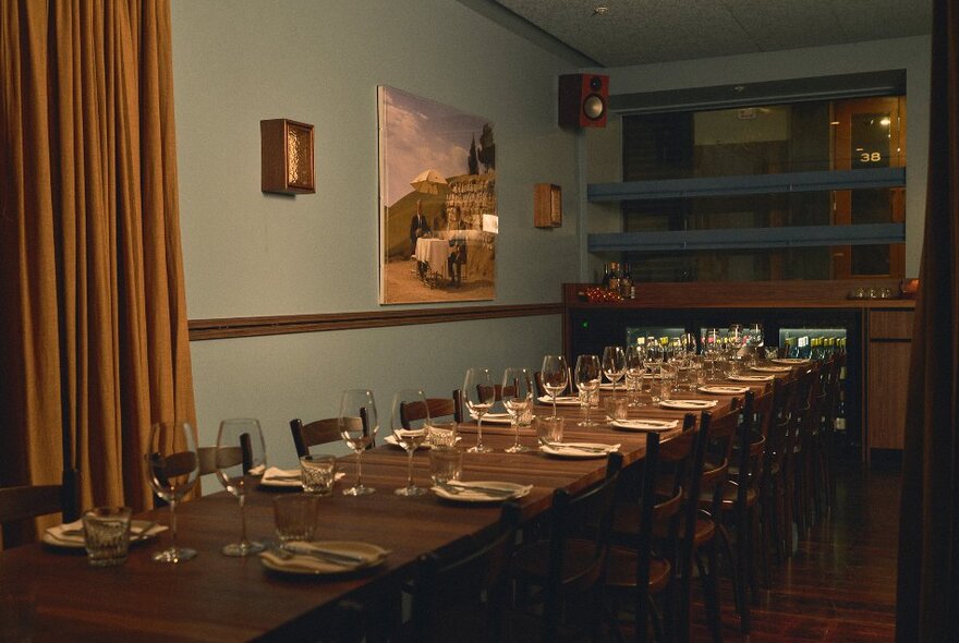 Inside a private dining room