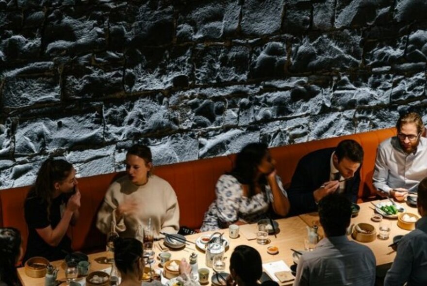 People enjoying yum cha.