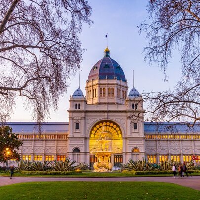 World Heritage listed Royal Exhibition Building set in Melbourne's Carlton Gardens.