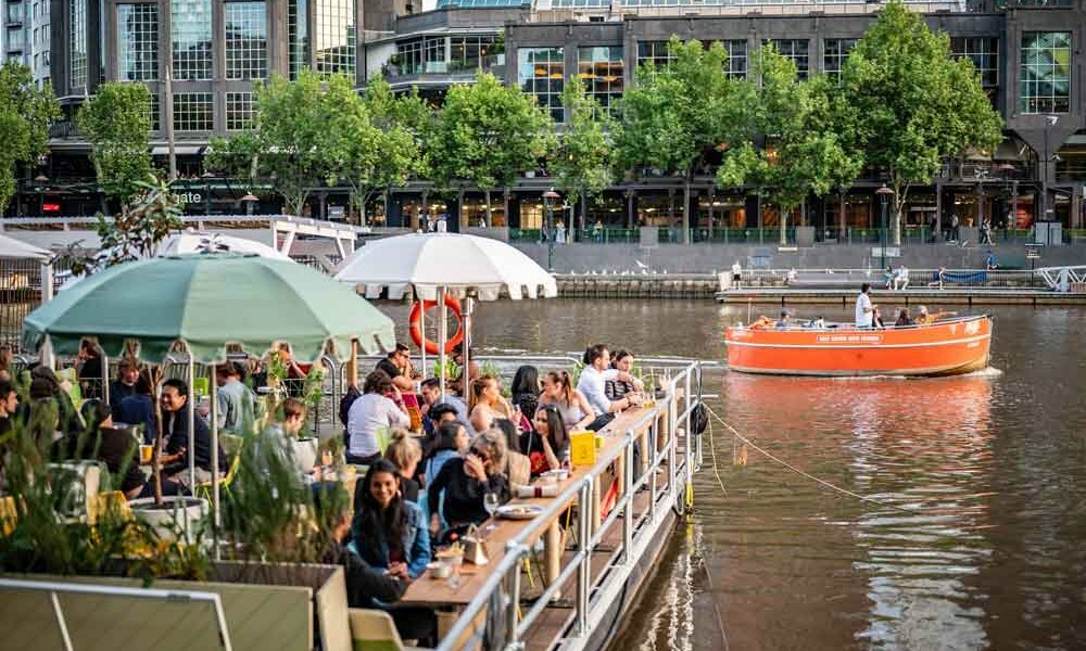 The edge of the bar on a river