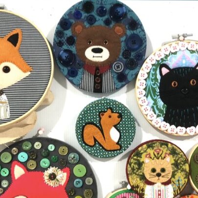 Stitched Felt Hoop Art