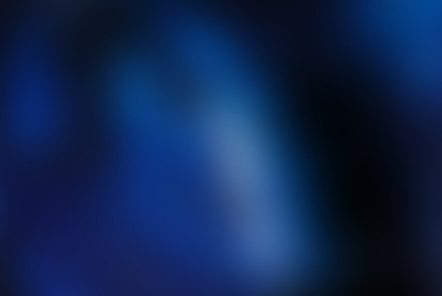 Artwork of shimmering deep blue colours, non figurative.