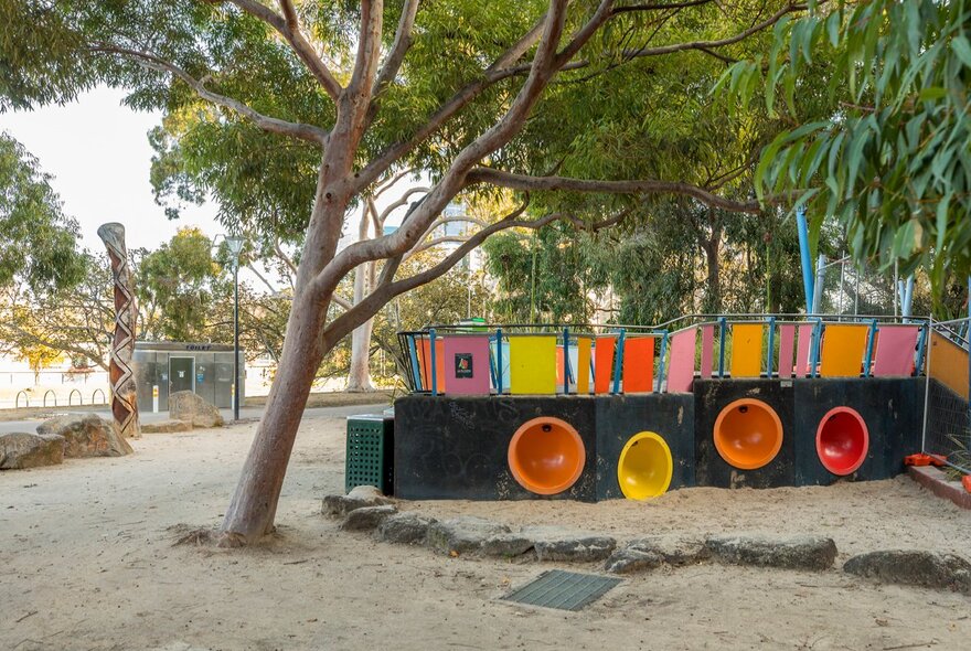 Colourful tunnels at ArtPlay's Playground 