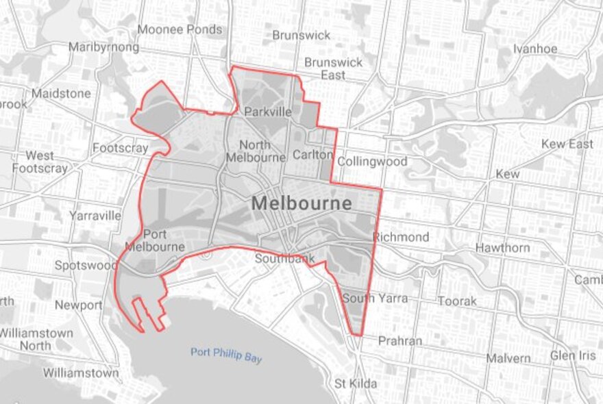 City of Melbourne map boundary
