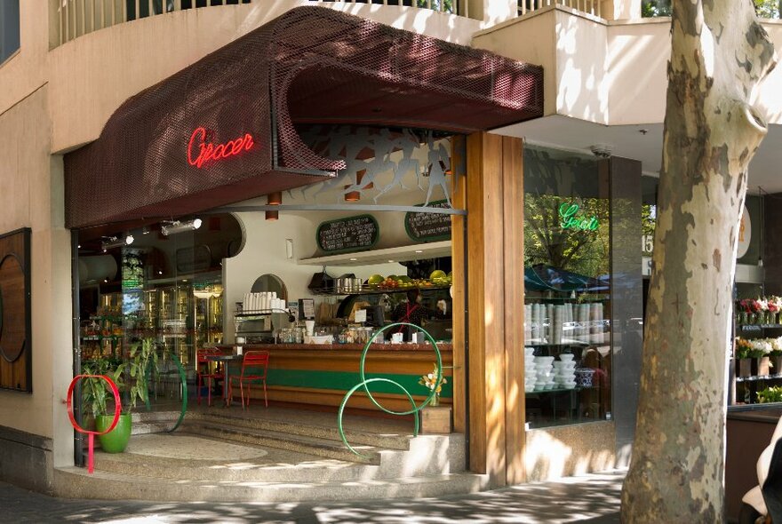 Open street frontage of Spring Street Grocer.