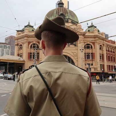 Bugles in the CBD on Remembrance Day