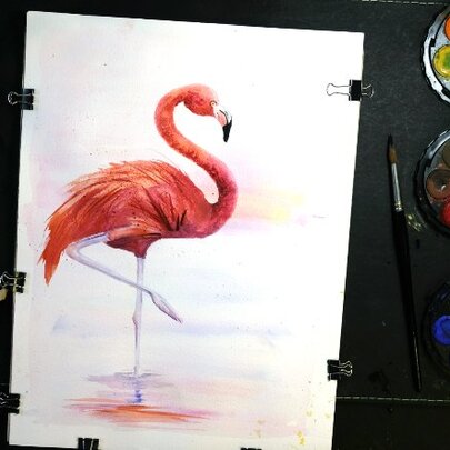 Flamingo Watercolor Workshop