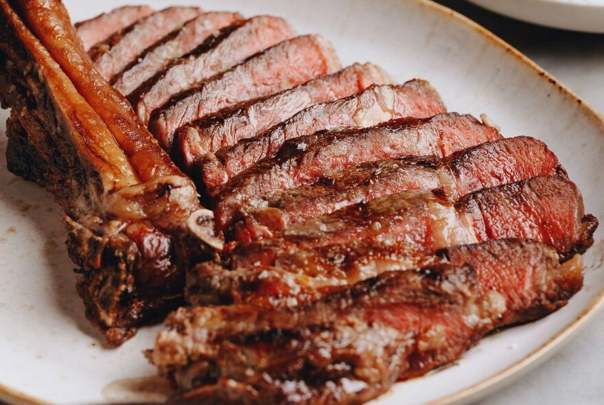 Plate of sliced meat.