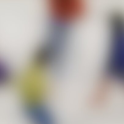A completely blurred piece of artwork showing blobs of colour.