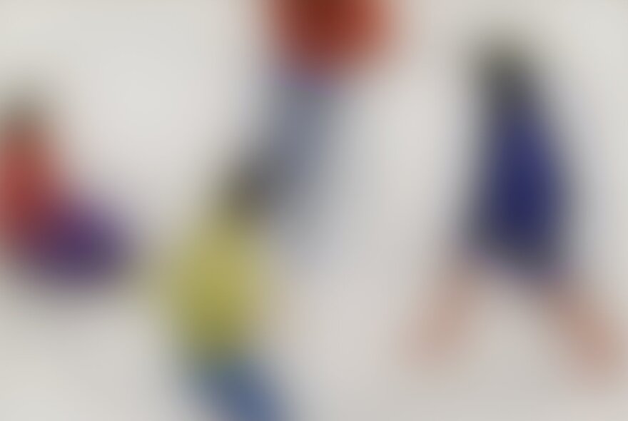 A completely blurred piece of artwork showing blobs of colour.