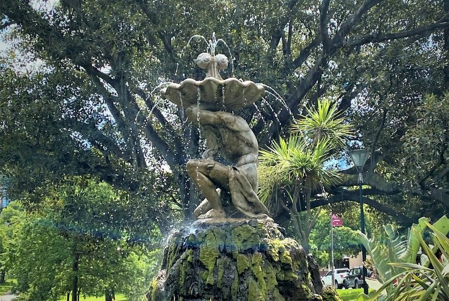 River God Fountain in Fitzroy Gardens. 