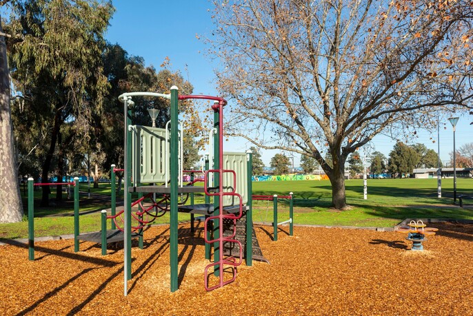 Children's playground equipment at JJ Holland Park.